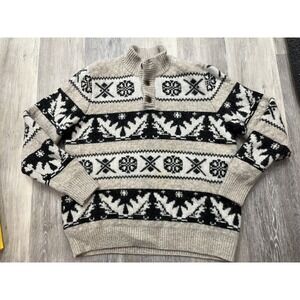 Duluth Trading Men's Shetland Wool Fair Isle Wool Sweater Big Lebowski Size 2XL